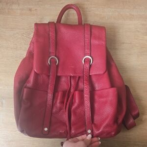 DANIER Red Leather Backpack